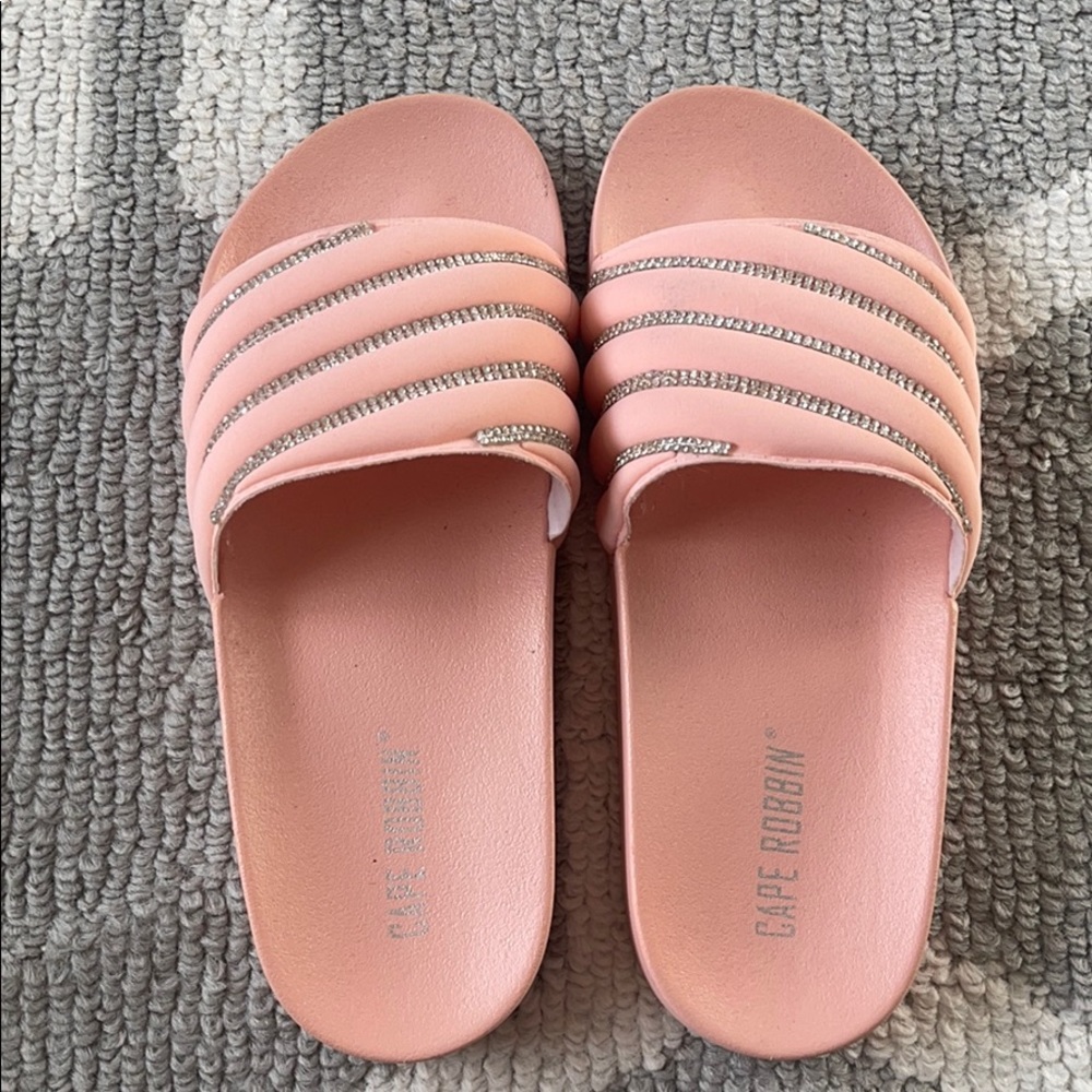 Rhinestone Pink Slides